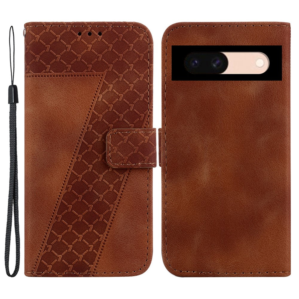 Pixel 8a Leder-Wallet-Hülle – Mit Prägung & Ständer