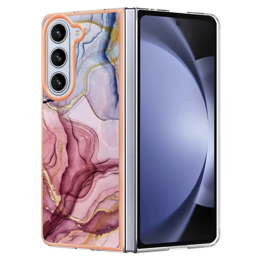 Galaxy Z Fold5 5G Schutzhülle – Mit Marmormuster 2,0 mm Galvanik-Rückseite
