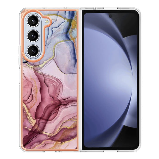 Galaxy Z Fold5 5G Schutzhülle – Mit Marmormuster 2,0 mm Galvanik-Rückseite