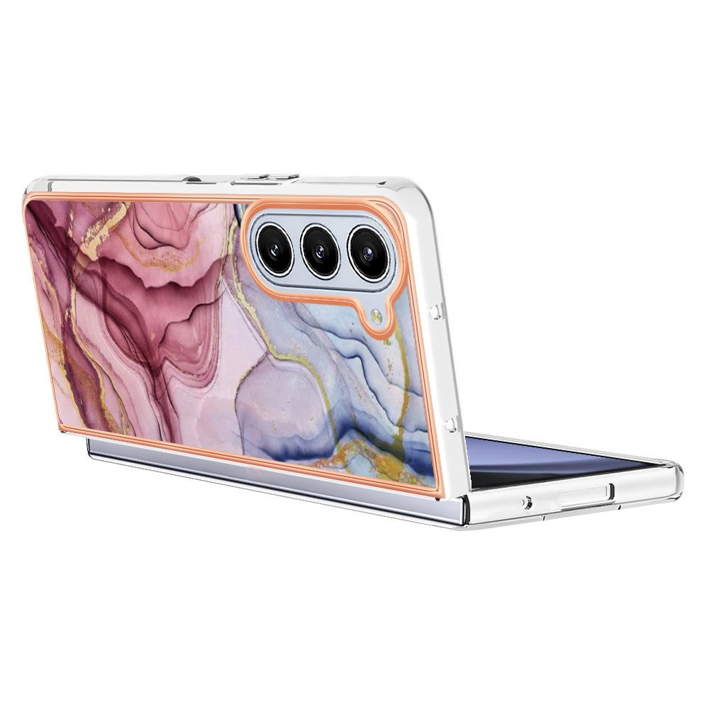 Galaxy Z Fold5 5G Schutzhülle – Mit Marmormuster 2,0 mm Galvanik-Rückseite