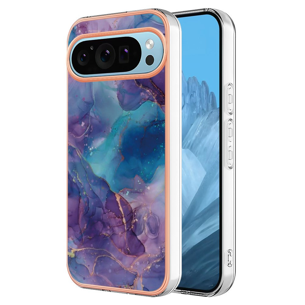 Pixel 9 / 9 Pro Schutzhülle – Mit Marmormuster 2,0 mm Galvanik-Rückseite