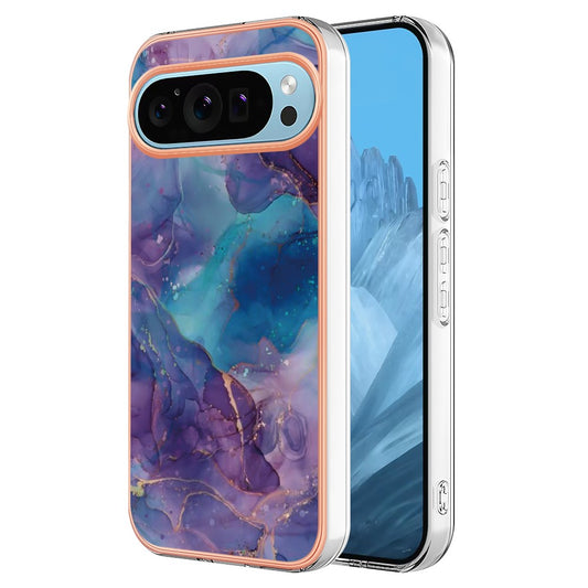 Pixel 9 / 9 Pro Schutzhülle – Mit Marmormuster 2,0 mm Galvanik-Rückseite