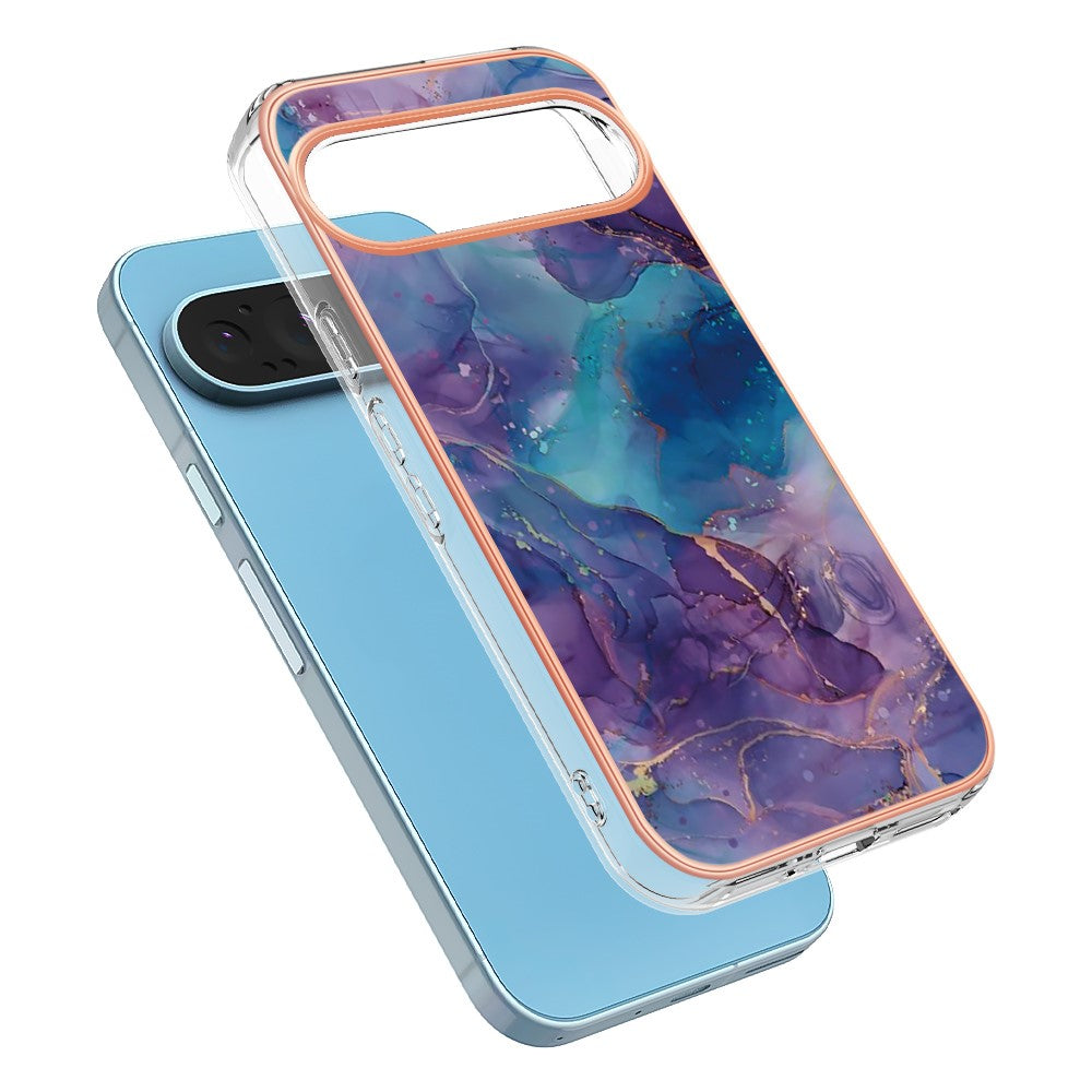Pixel 9 / 9 Pro Schutzhülle – Mit Marmormuster 2,0 mm Galvanik-Rückseite