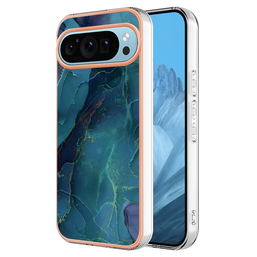 Pixel 9 / 9 Pro Schutzhülle – Mit Marmormuster 2,0 mm Galvanik-Rückseite