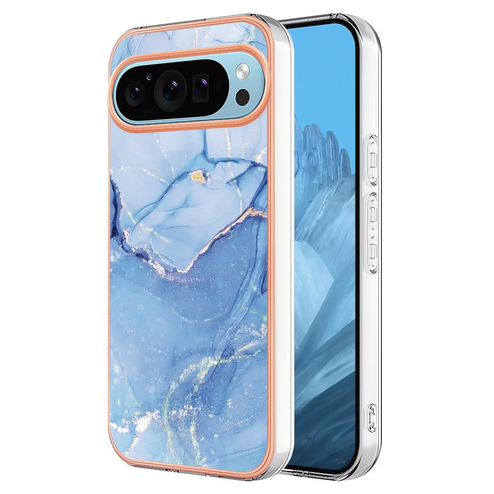 Pixel 9 / 9 Pro Schutzhülle – Mit Marmormuster 2,0 mm Galvanik-Rückseite