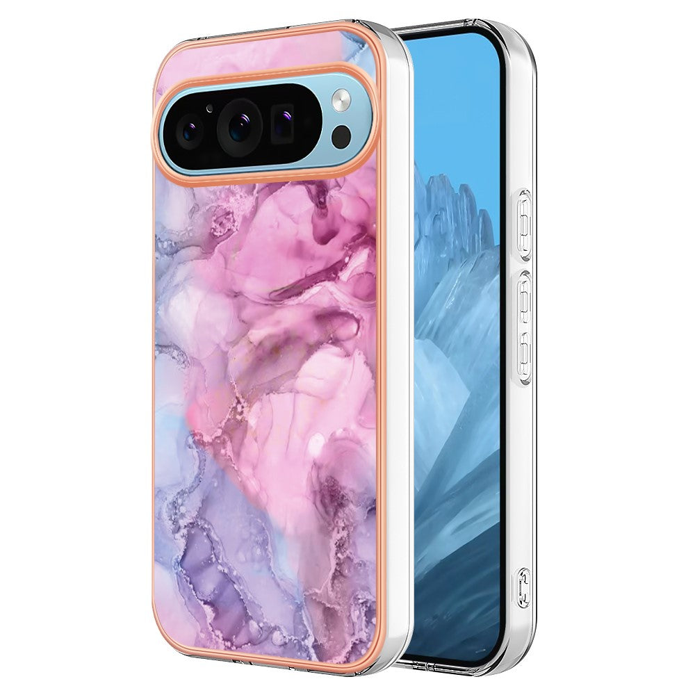 Pixel 9 / 9 Pro Schutzhülle – Mit Marmormuster 2,0 mm Galvanik-Rückseite