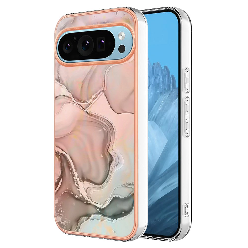 Pixel 9 / 9 Pro Schutzhülle – Mit Marmormuster 2,0 mm Galvanik-Rückseite