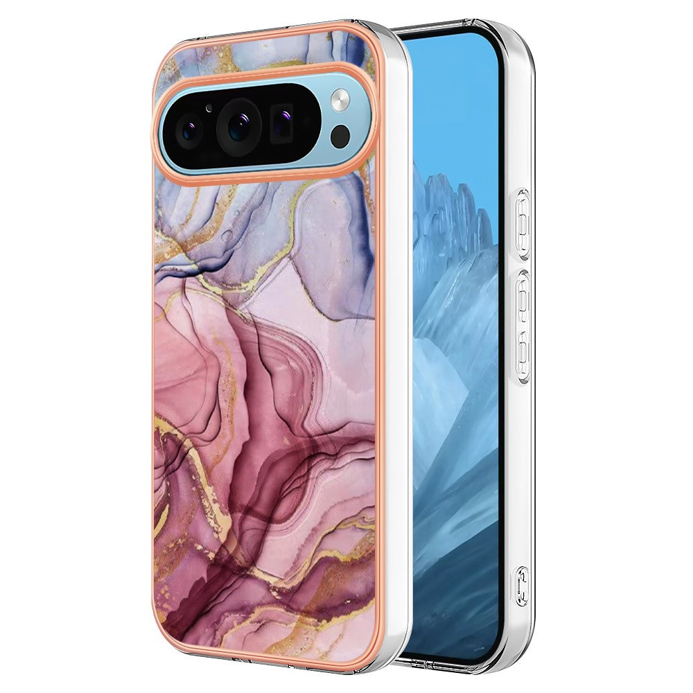 Pixel 9 / 9 Pro Schutzhülle – Mit Marmormuster 2,0 mm Galvanik-Rückseite