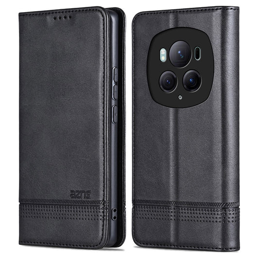 Honor Magic6 Pro 5G Wallet-Handyhülle – Magnetisch, mit Ständerfunktion, aus Rindsleder