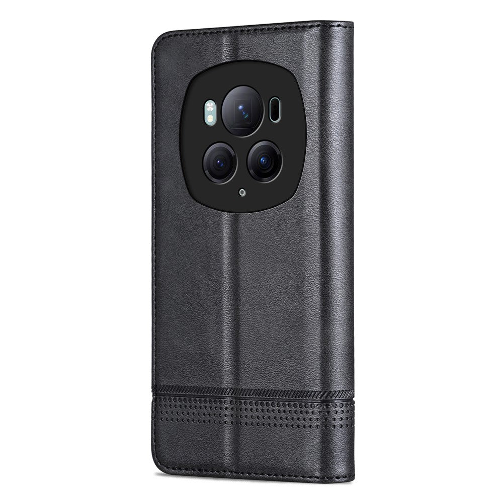 Honor Magic6 Pro 5G Wallet-Handyhülle – Magnetisch, mit Ständerfunktion, aus Rindsleder