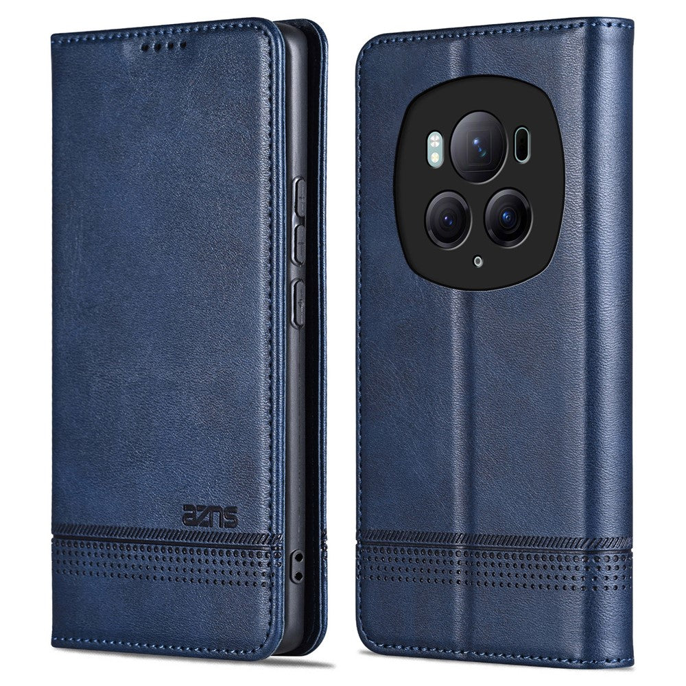 Honor Magic6 Pro 5G Wallet-Handyhülle – Magnetisch, mit Ständerfunktion, aus Rindsleder