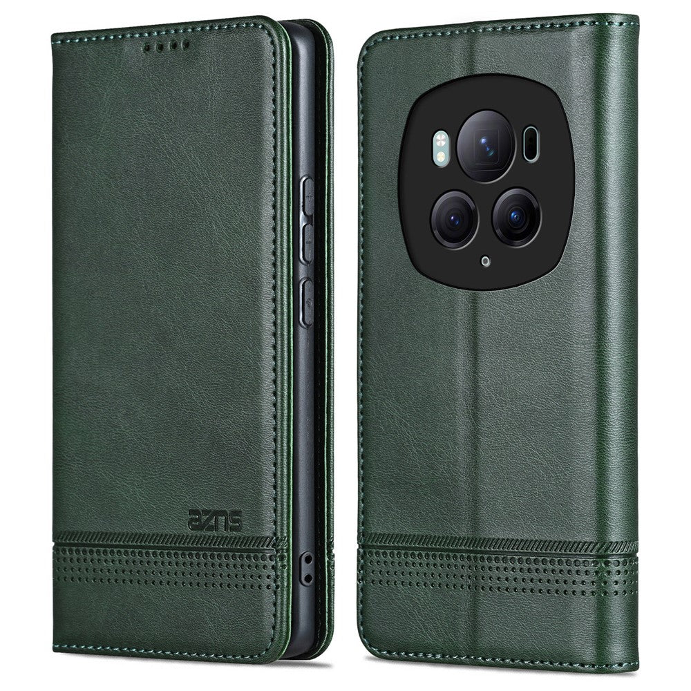 Honor Magic6 Pro 5G Wallet-Handyhülle – Magnetisch, mit Ständerfunktion, aus Rindsleder