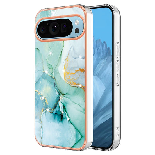 Pixel 9 / 9 Pro Schutzhülle – Mit Marmormuster 2,0 mm Galvanik-Rückseite