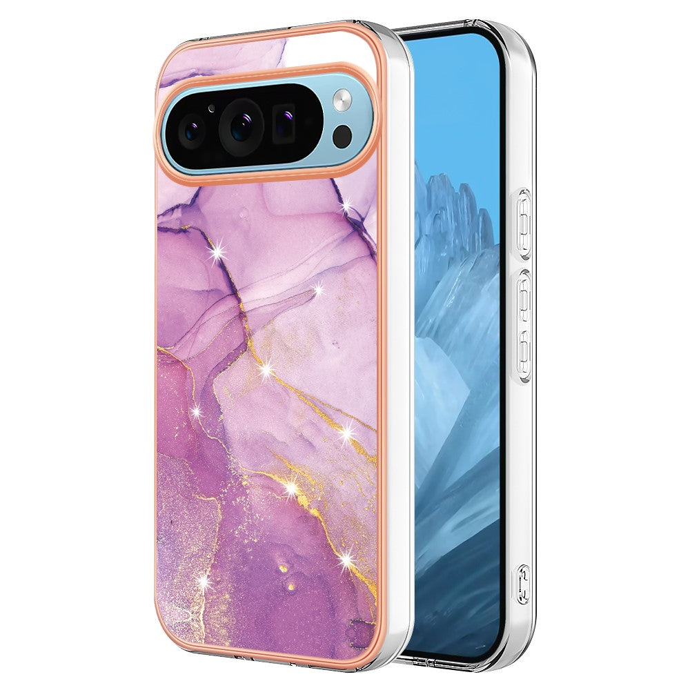 Pixel 9 / 9 Pro Schutzhülle – Mit Marmormuster 2,0 mm Galvanik-Rückseite