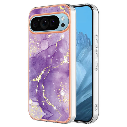 Pixel 9 Pro XL Schutzhülle – Mit Marmormuster 2,0 mm Galvanik-Rückseite