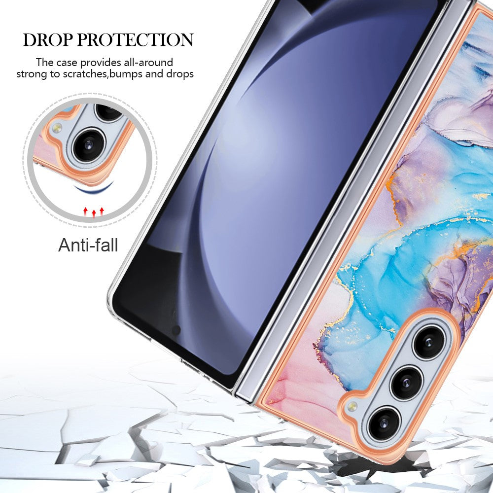 Galaxy Z Fold5 5G Handyhülle – Marmor & mit veredeltem Rahmen