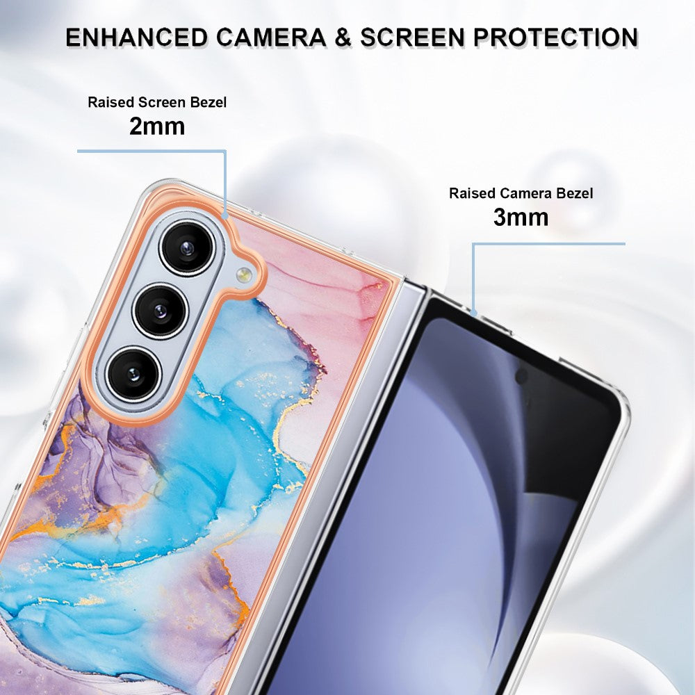 Galaxy Z Fold5 5G Handyhülle – Marmor & mit veredeltem Rahmen