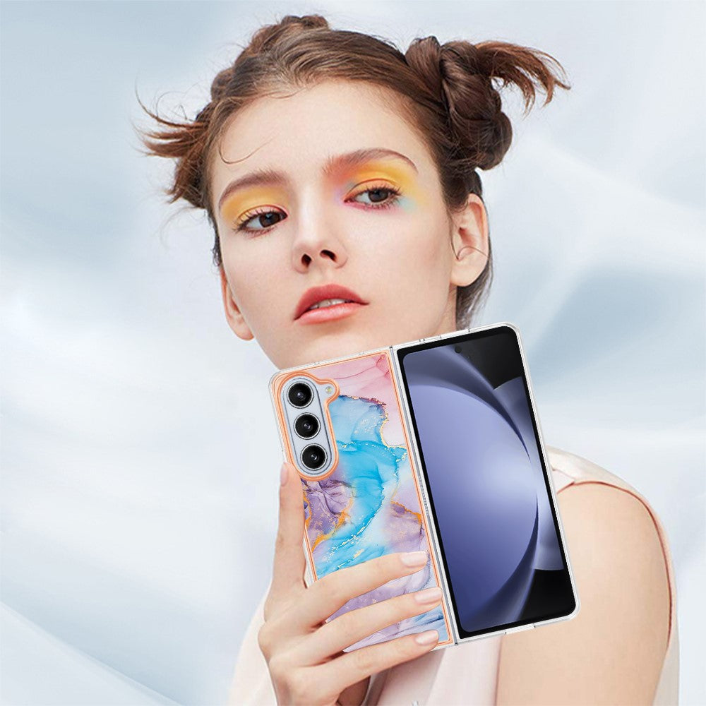 Galaxy Z Fold5 5G Handyhülle – Marmor & mit veredeltem Rahmen