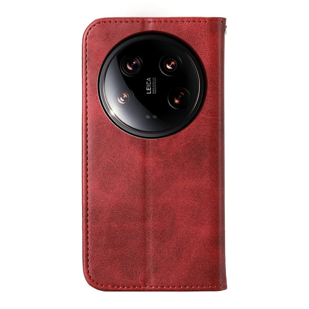 For Xiaomi 14 Ultra Case PU Leather Rhombus Imprinted Pattern Wallet Phone Cover