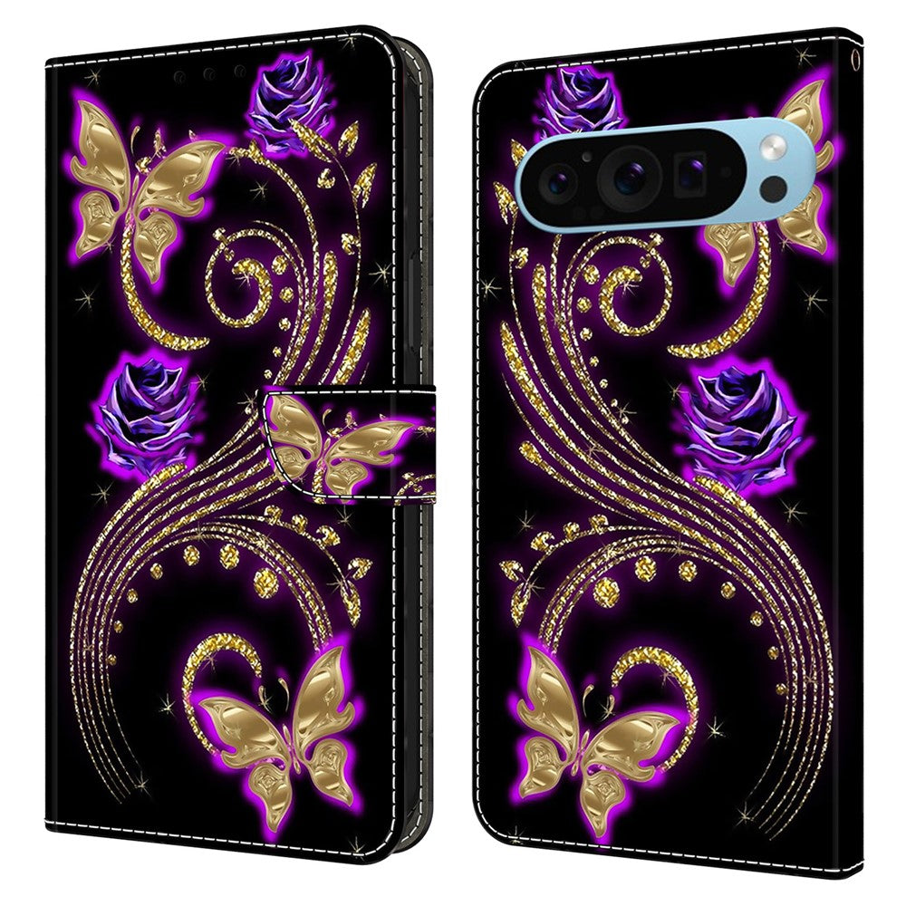 Pixel 9 Pro XL Wallet-Hülle – Mit 3D-Muster, Kartenfächer & Ständer