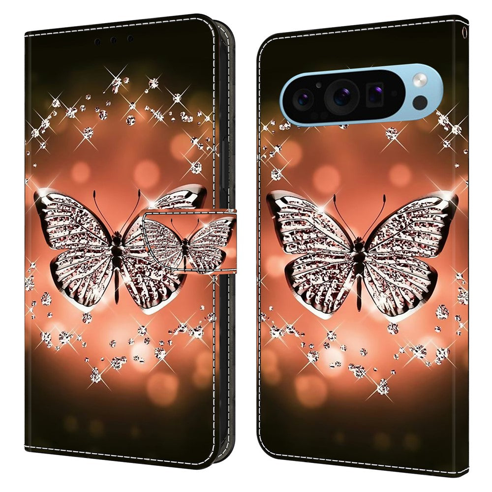 Pixel 9 Pro XL Wallet-Hülle – Mit 3D-Muster, Kartenfächer & Ständer