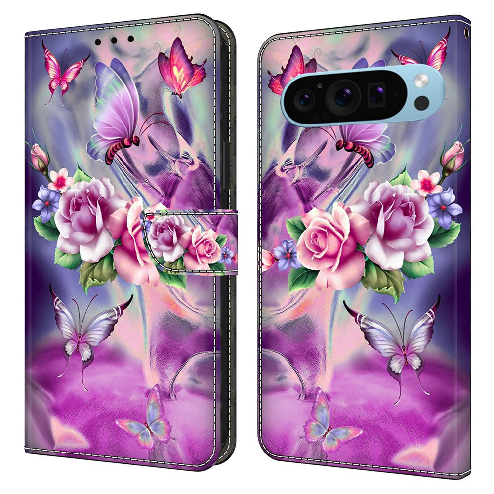 Pixel 9 Pro XL Wallet-Hülle – Mit 3D-Muster, Kartenfächer & Ständer