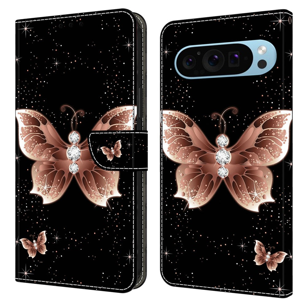 Pixel 9 Pro XL Wallet-Hülle – Mit 3D-Muster, Kartenfächer & Ständer