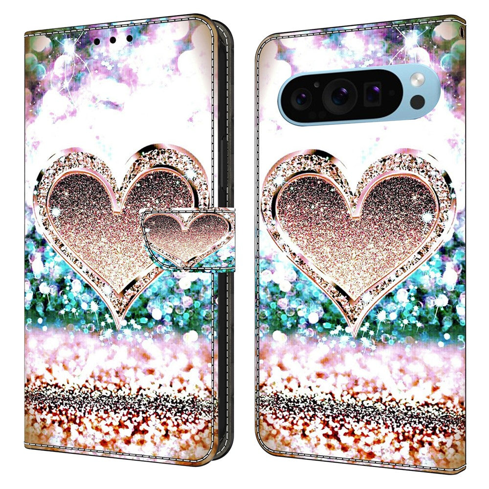 Pixel 9 Pro XL Wallet-Hülle – Mit 3D-Muster, Kartenfächer & Ständer
