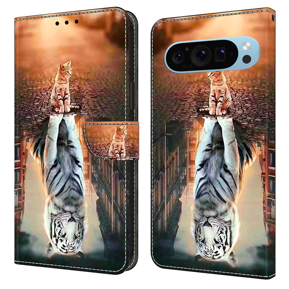 Pixel 9 Pro XL Wallet-Hülle mit 3D-Muster & Magnetverschluss
