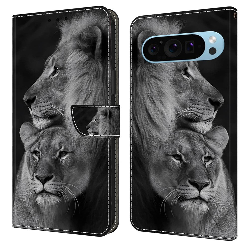 Pixel 9 Pro XL Wallet-Hülle mit 3D-Muster & Magnetverschluss