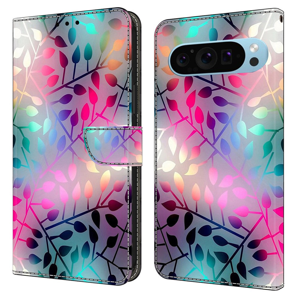 Pixel 9 / Pixel 9 Pro Wallet-Hülle mit 3D-Muster & Magnetverschluss