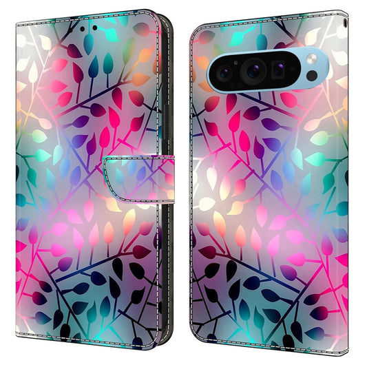 Pixel 9 / Pixel 9 Pro Wallet-Hülle mit 3D-Muster & Magnetverschluss
