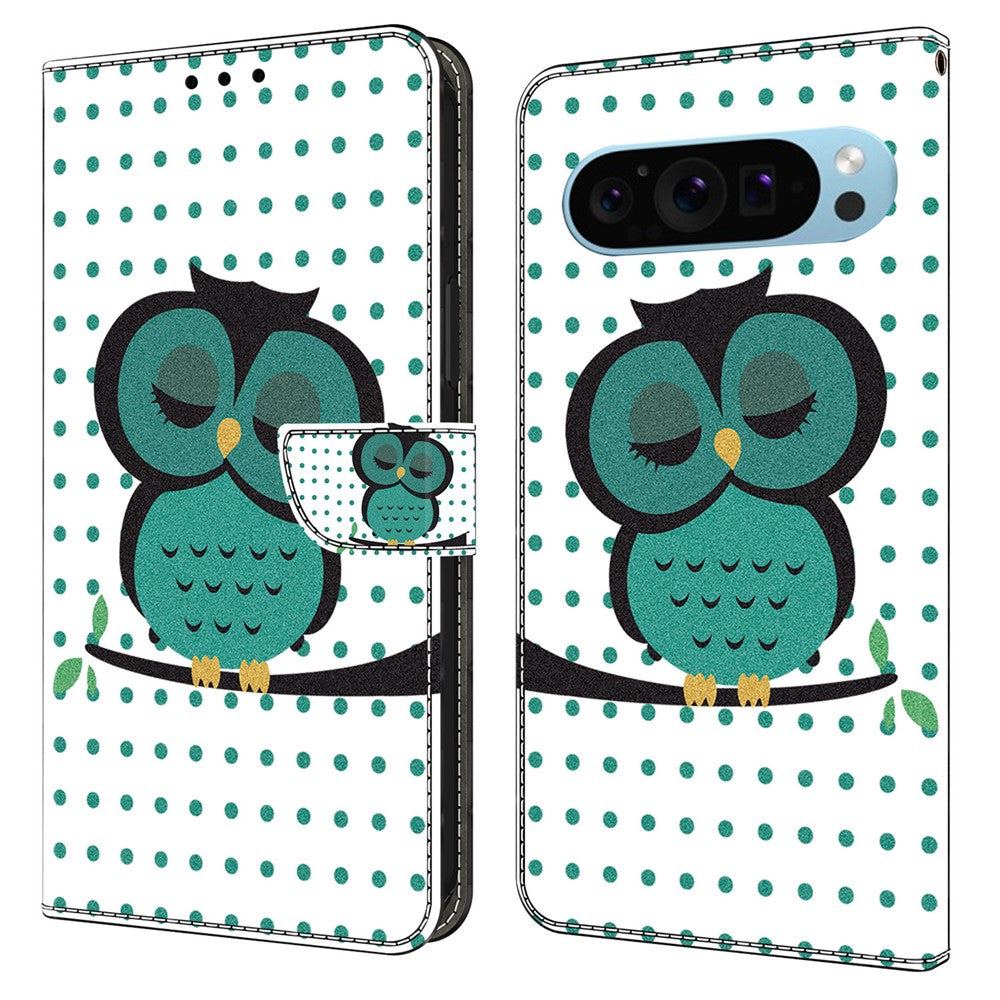 Pixel 9 / Pixel 9 Pro Wallet-Hülle mit 3D-Muster & Magnetverschluss