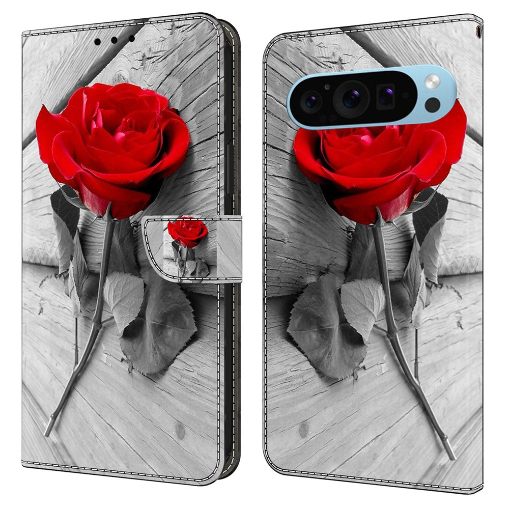 Pixel 9 / Pixel 9 Pro Wallet-Hülle mit 3D-Muster & Magnetverschluss