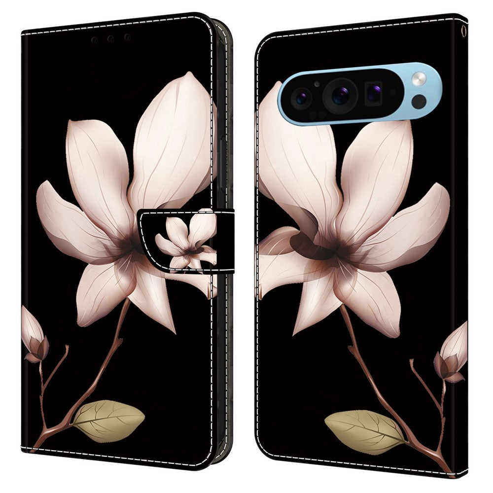 Pixel 9 / Pixel 9 Pro Wallet-Hülle mit 3D-Muster & Magnetverschluss