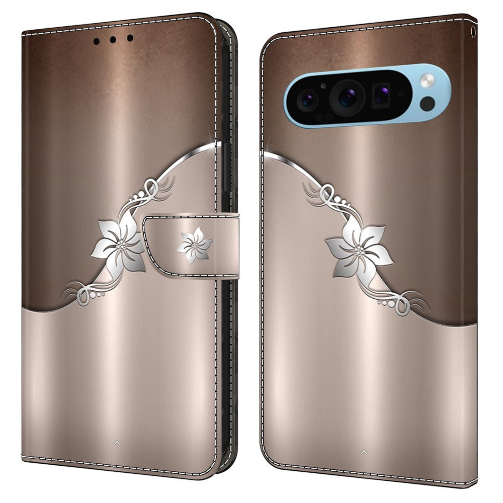 Pixel 9 / Pixel 9 Pro Wallet-Hülle mit 3D-Muster & Magnetverschluss