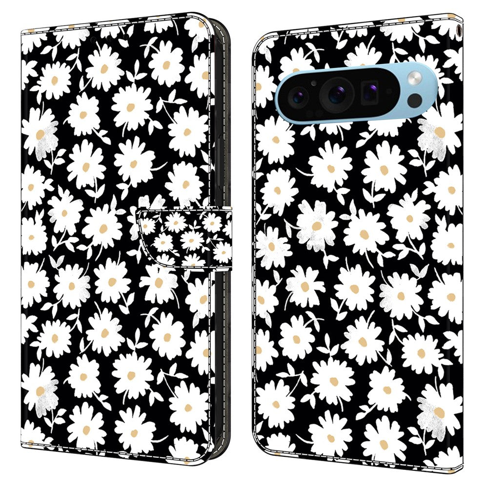 Pixel 9 / Pixel 9 Pro Wallet-Hülle mit 3D-Muster & Magnetverschluss