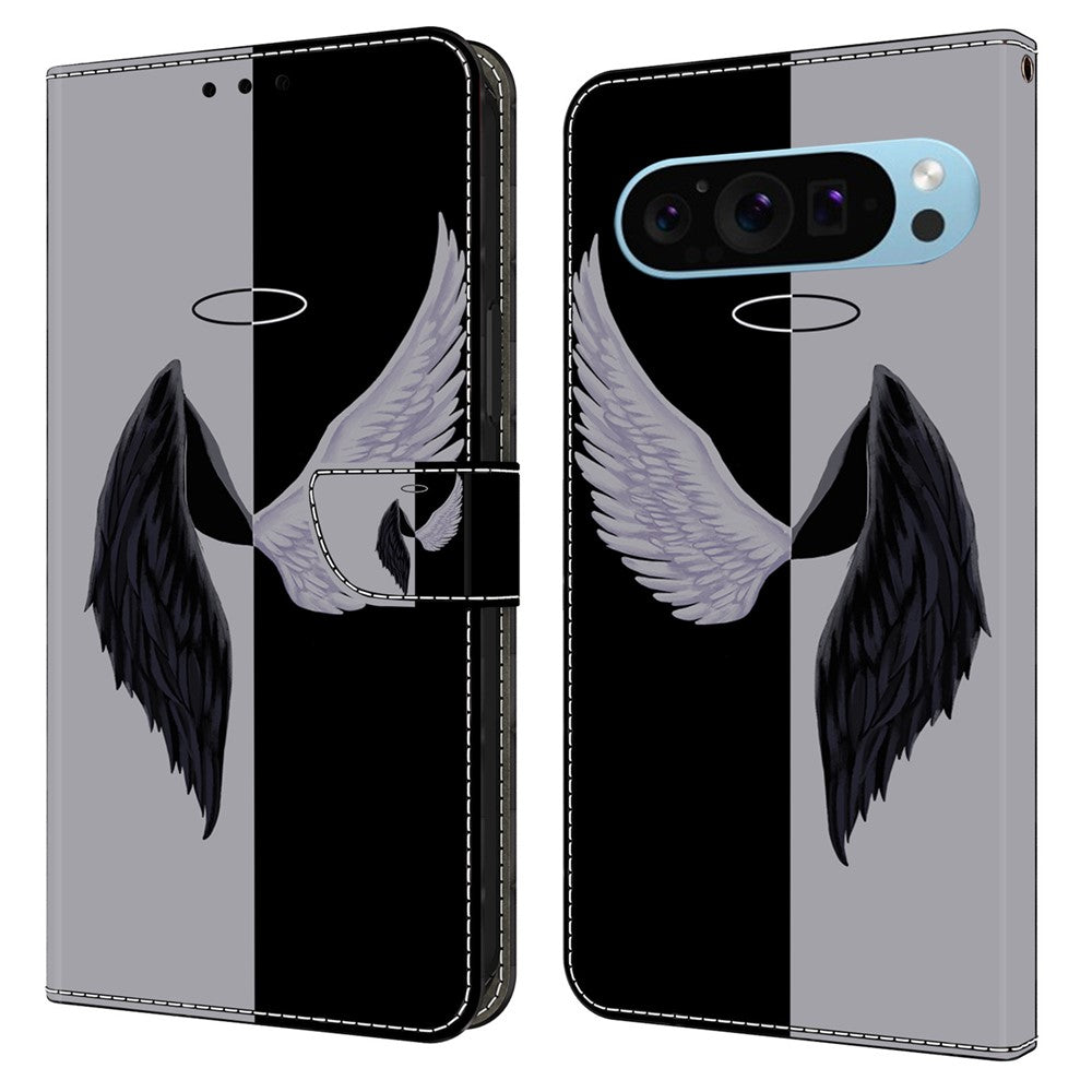 Pixel 9 / Pixel 9 Pro Wallet-Hülle mit 3D-Muster & Magnetverschluss