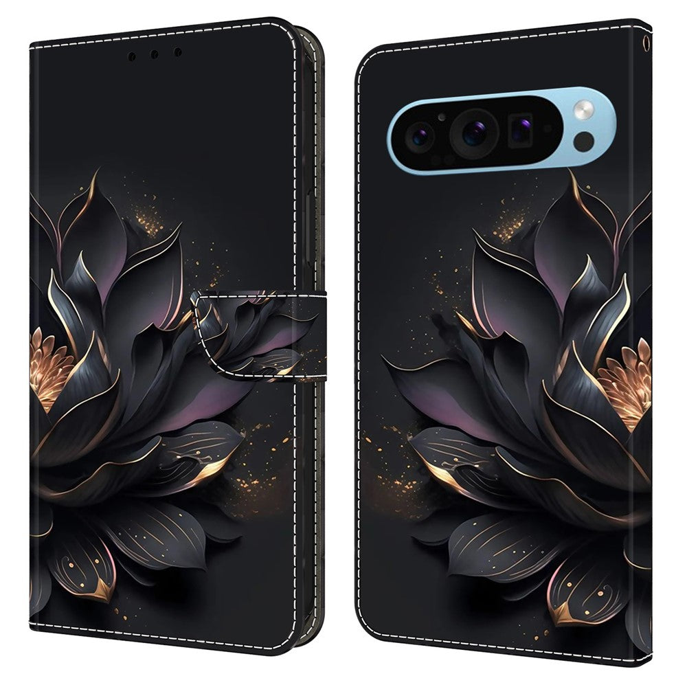 Pixel 9 / Pixel 9 Pro Wallet-Hülle mit 3D-Muster & Magnetverschluss