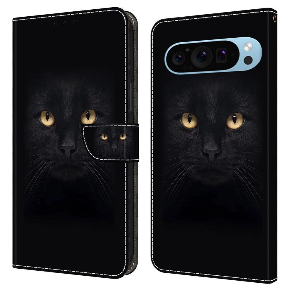 Pixel 9 / Pixel 9 Pro Wallet-Hülle mit 3D-Muster & Magnetverschluss
