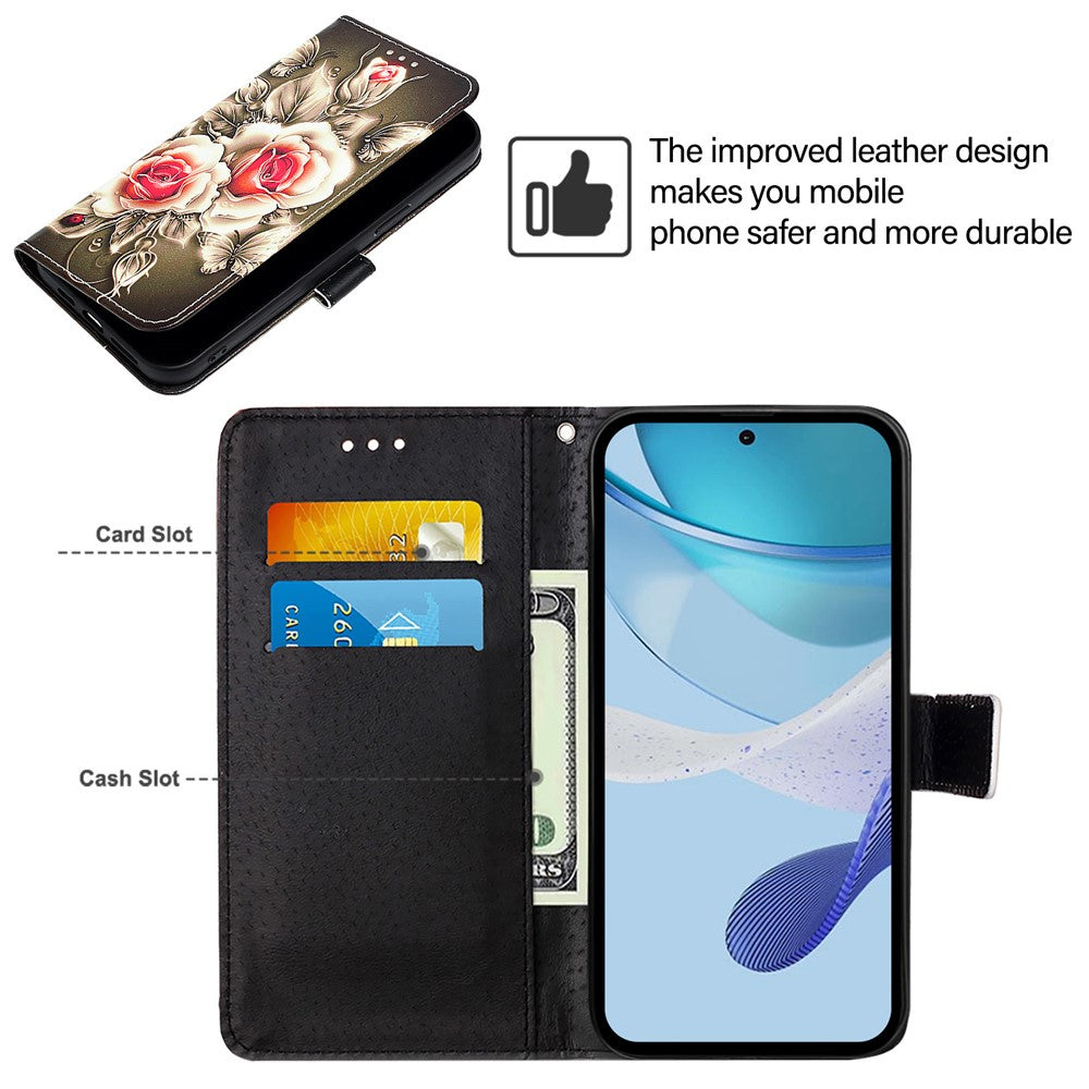 Nothing Phone (2a) Plus / Phone (2a) Wallet-Handyhülle – Aus Leder, mit Trageriemen & Kartenhalter, bedruckt mit einem Muster, Handyhalterung
