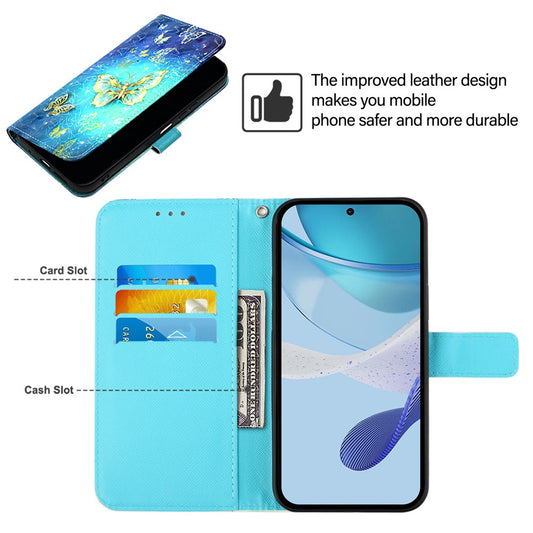 Nothing Phone (2a) Plus / Phone (2a) Wallet-Handyhülle – Aus Leder, mit 3D-Musterdruck, Brieftaschenfunktion, Ständer, mit Tragegurt