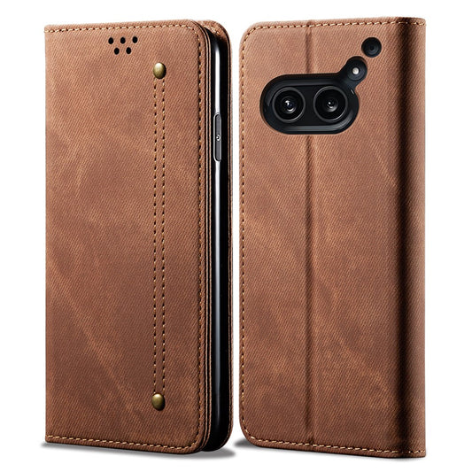 Nothing Phone (2a) Plus / Phone (2a) Handyhülle – Mit Jeansstoff-Textur, PU-Leder, Standfunktion, magnetischer Automatikverschluss, Rundumschutz, mit Brieftasche