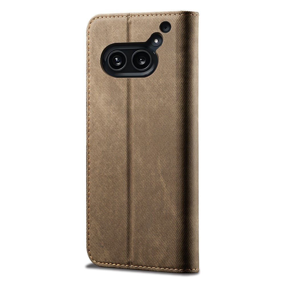 Nothing Phone (2a) Plus / Phone (2a) Handyhülle – Mit Jeansstoff-Textur, PU-Leder, Standfunktion, magnetischer Automatikverschluss, Rundumschutz, mit Brieftasche