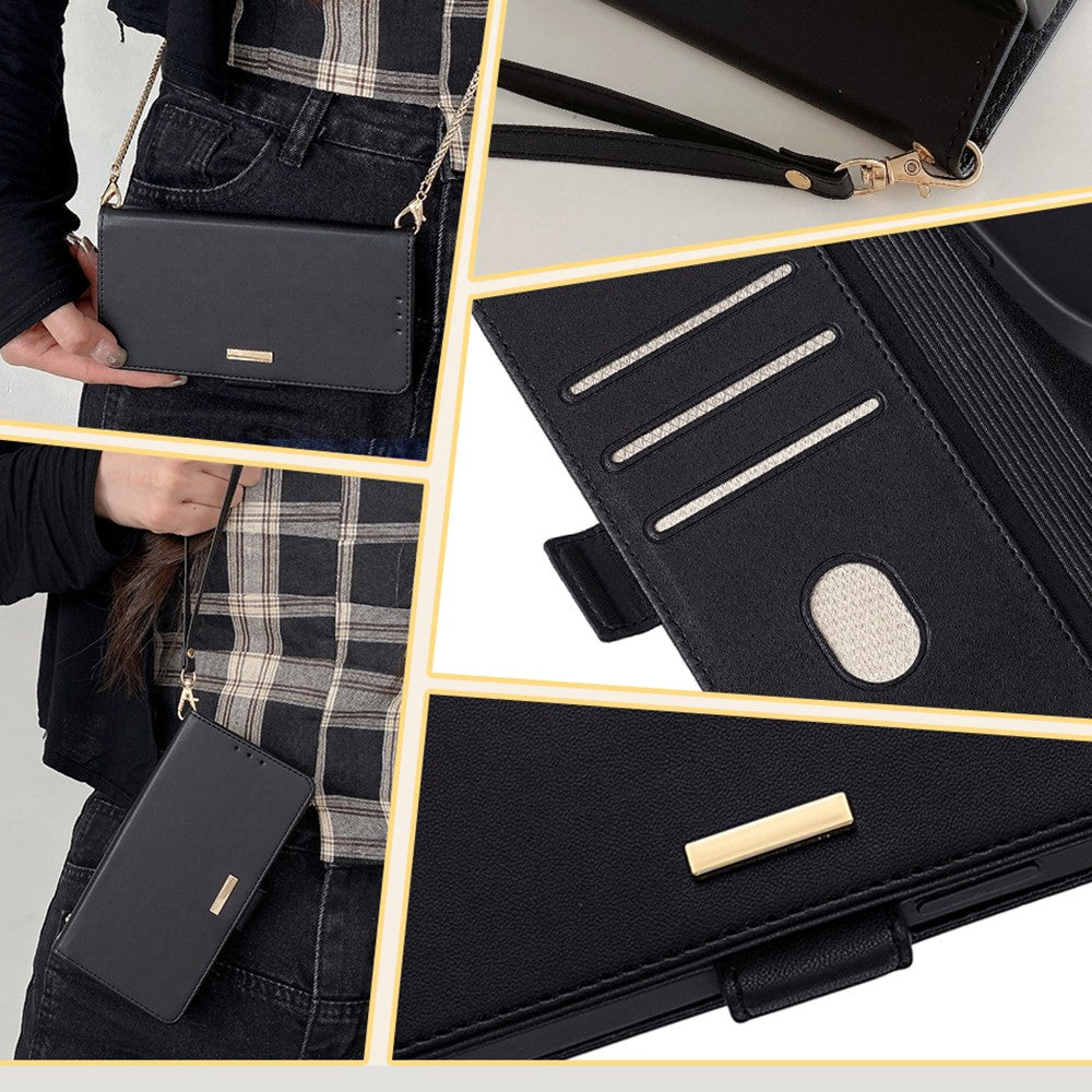 For Xiaomi Redmi Note 13 4G Crossbody Lanyard Case PU Leather RFID Blocking Flip Phone Cover