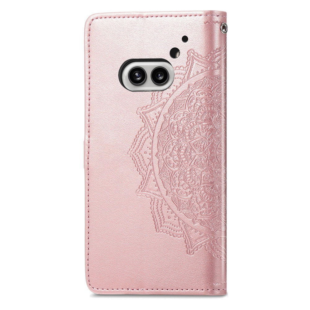 Nothing Phone (2a) Plus / Phone (2a) Wallet-Handyhülle – Aus geprägtem Mandala-Leder, mit Magnetverschluss & Klappverschluss