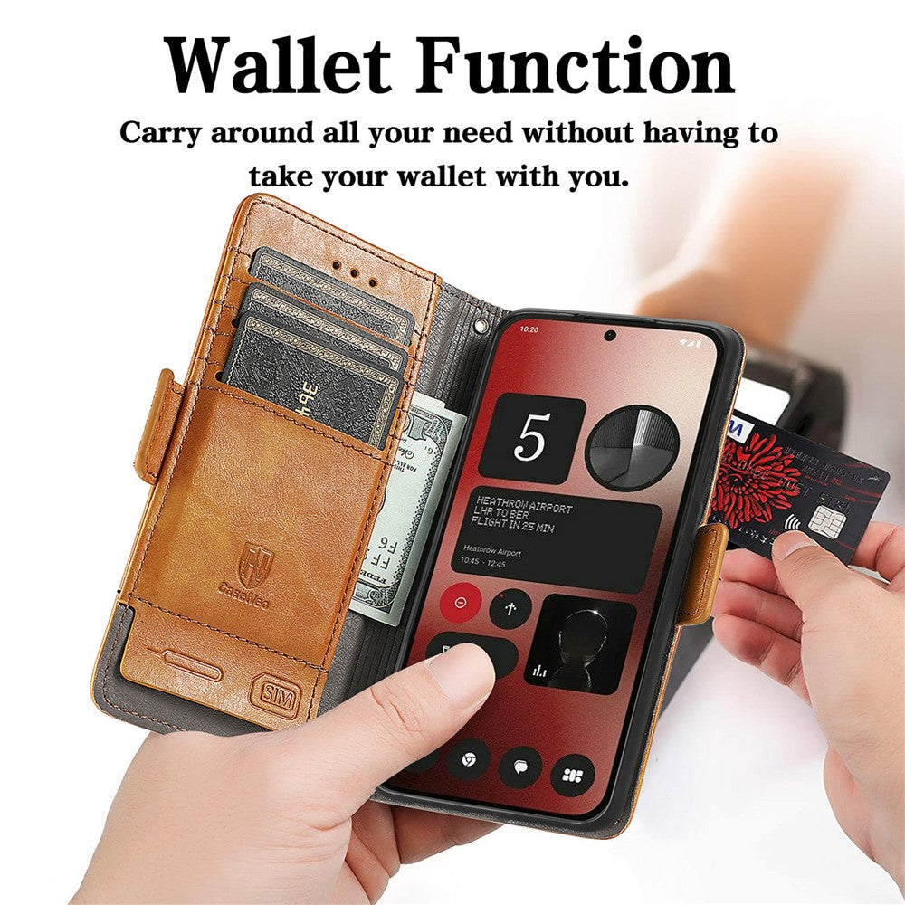 Nothing Phone (2a) Plus / Phone (2a) Wallet-Handyhülle – Aus PU-Leder, mit Ständer & RFID-Schutz, inklusive Brieftasche