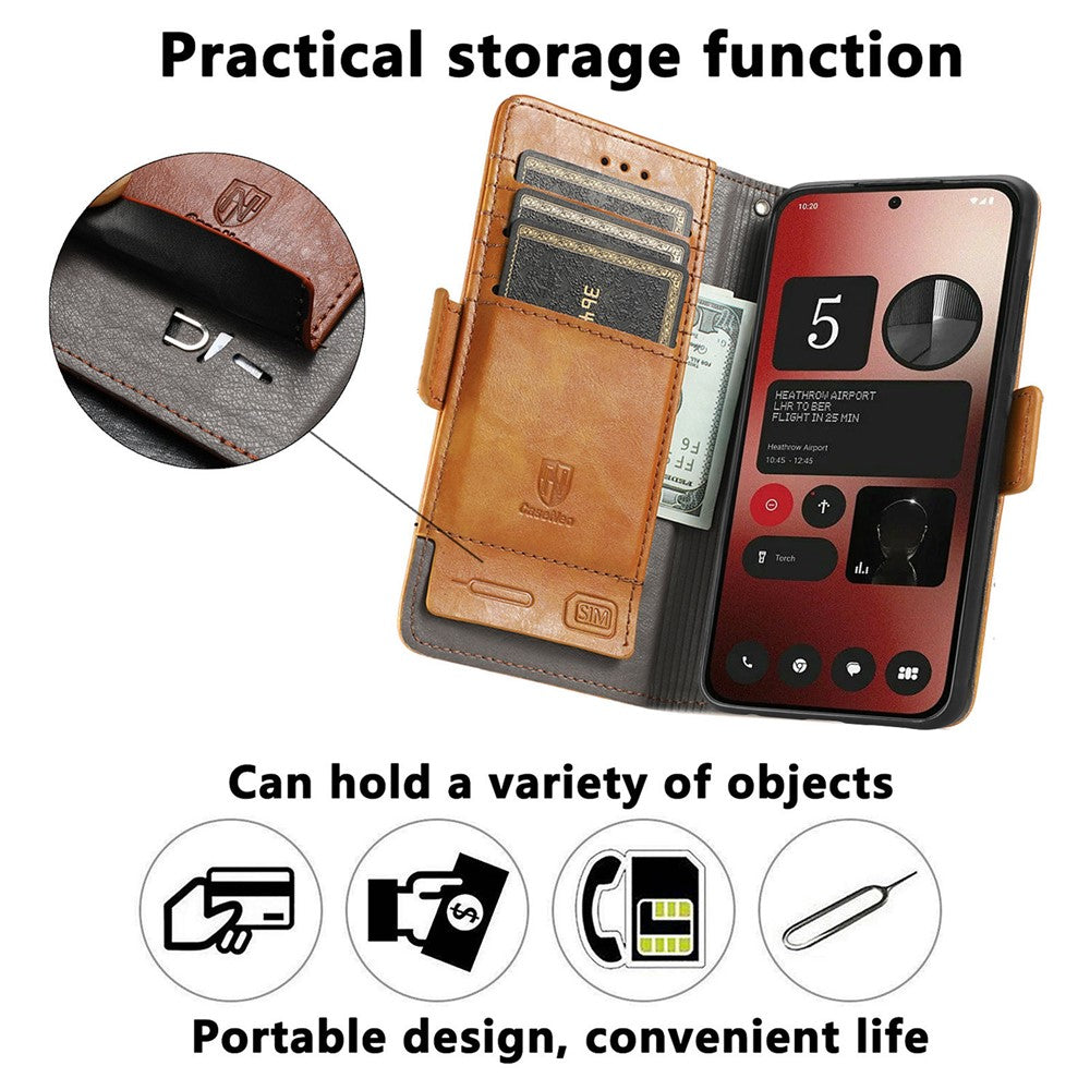 Nothing Phone (2a) Plus / Phone (2a) Wallet-Handyhülle – Aus PU-Leder, mit Ständer & RFID-Schutz, inklusive Brieftasche