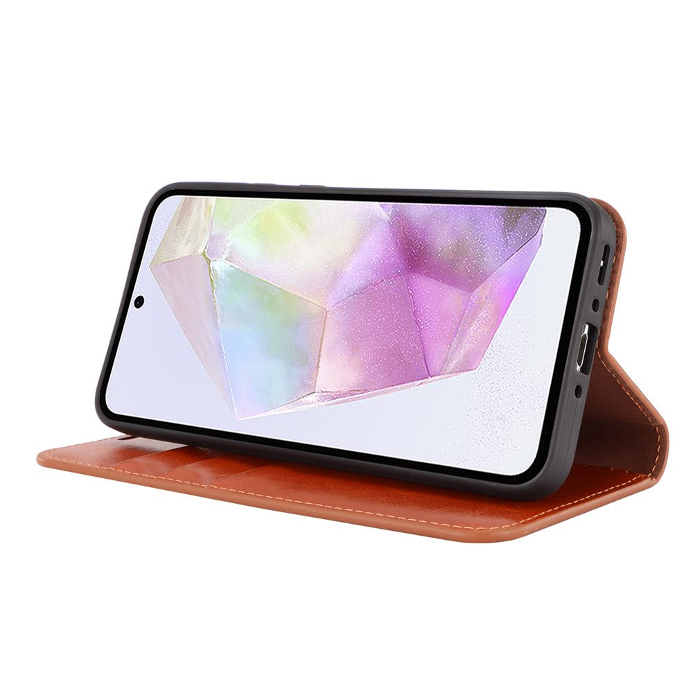 Galaxy A35 5G Echtleder-Hülle mit Kartenfach