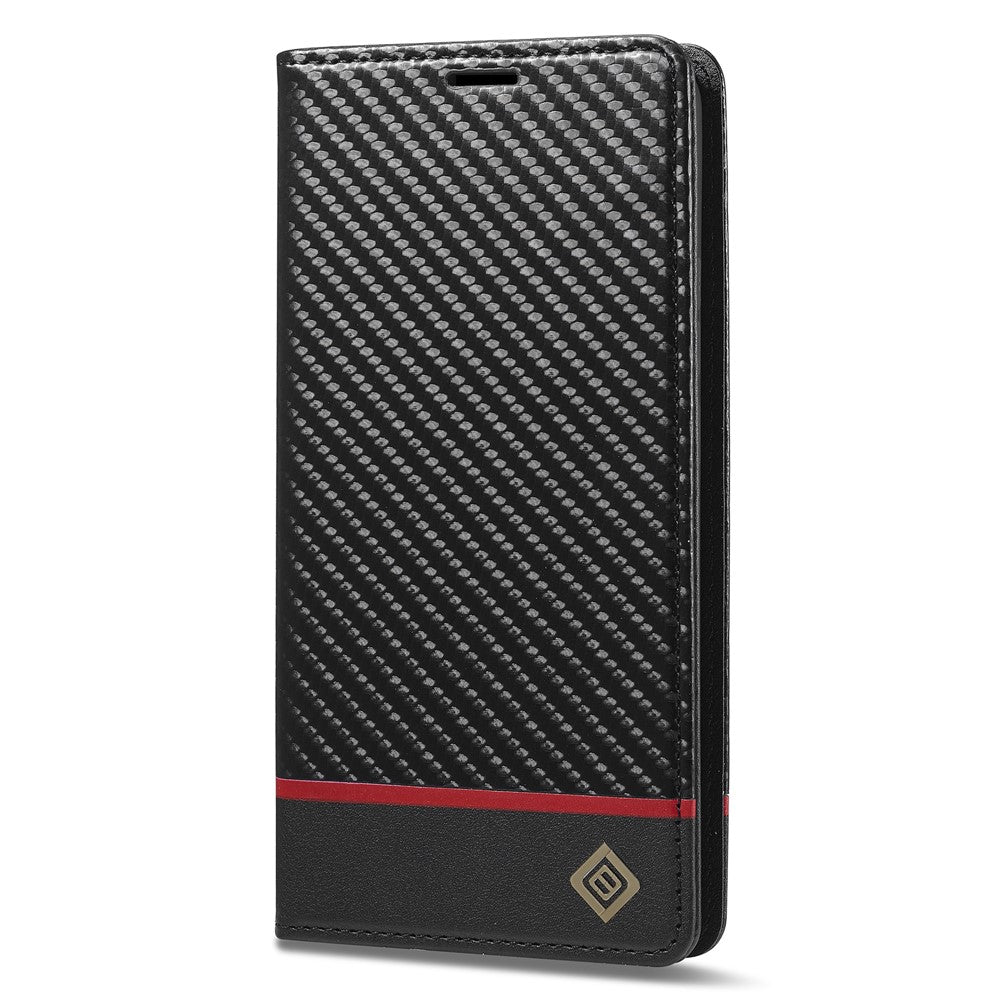 LC.IMEEKE For Xiaomi Poco X6 Pro 5G / Redmi K70E 5G Case PU Leather Carbon Fiber Texture Stand Folio Phone Cover